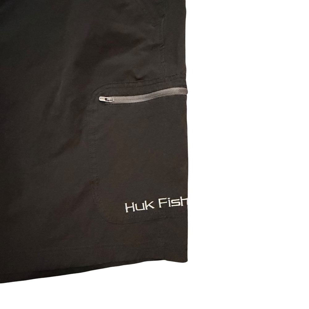 Huk Fishing Shorts Mens XXL Black Performance Stretch Cargo H2000011 - Picture 7 of 9